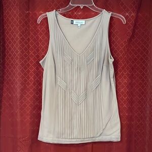 Jennifer Lopez Beige Pleated Tank Top